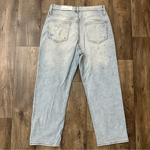 Arizona Jean Vintage Straight High Rise Paint Splash Design Junior Jeans Sz 14 - Picture 6 of 11